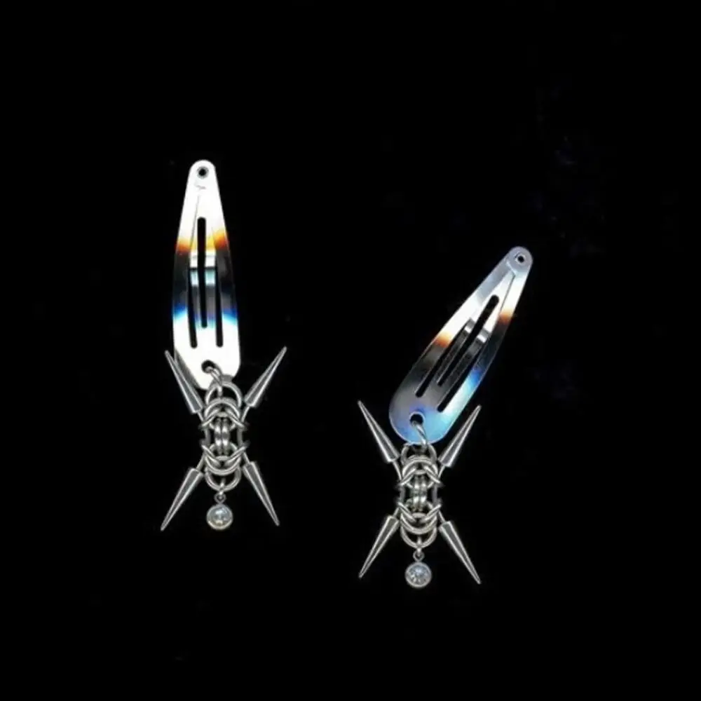 Fashion Stainless Steel Punk Hair Clips Original Punk Heavy Industry Rivet Hair Clips Y2K Goth Hair Clips Hair Clip Jewelry