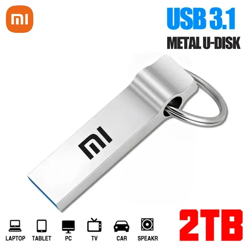 샤오미 USB 플래시 드라이브 3.0, 고속 전송 금속 펜드라이브, 휴대용 USB 메모리 저장 장치, U 디스크 방수 어댑터, 1TB, 2TB