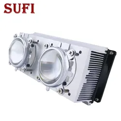 60W 100W 200W High Power LED Heatsink cooling with 12V fans + 44mm Lens +Reflector Bracket For DIY 20 30 50 100 200W Watt LED