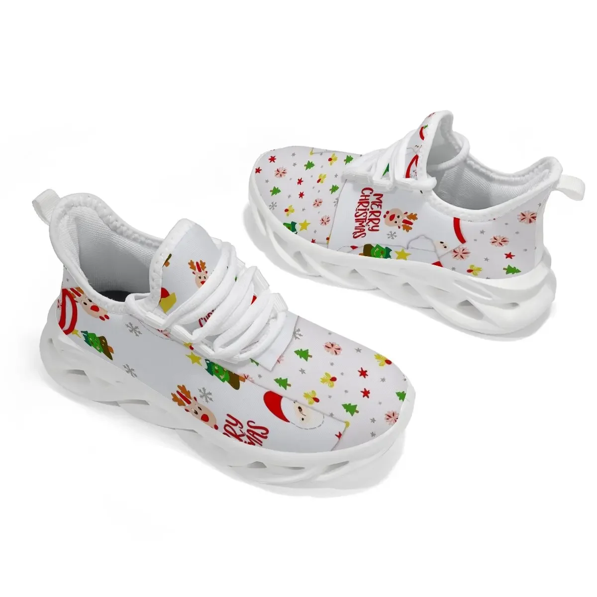 

Summer Breathable Mesh with Hollowed-out Twisted Soles Christma-themed Fashionable Casual Sports Shoes for Parents and Children
