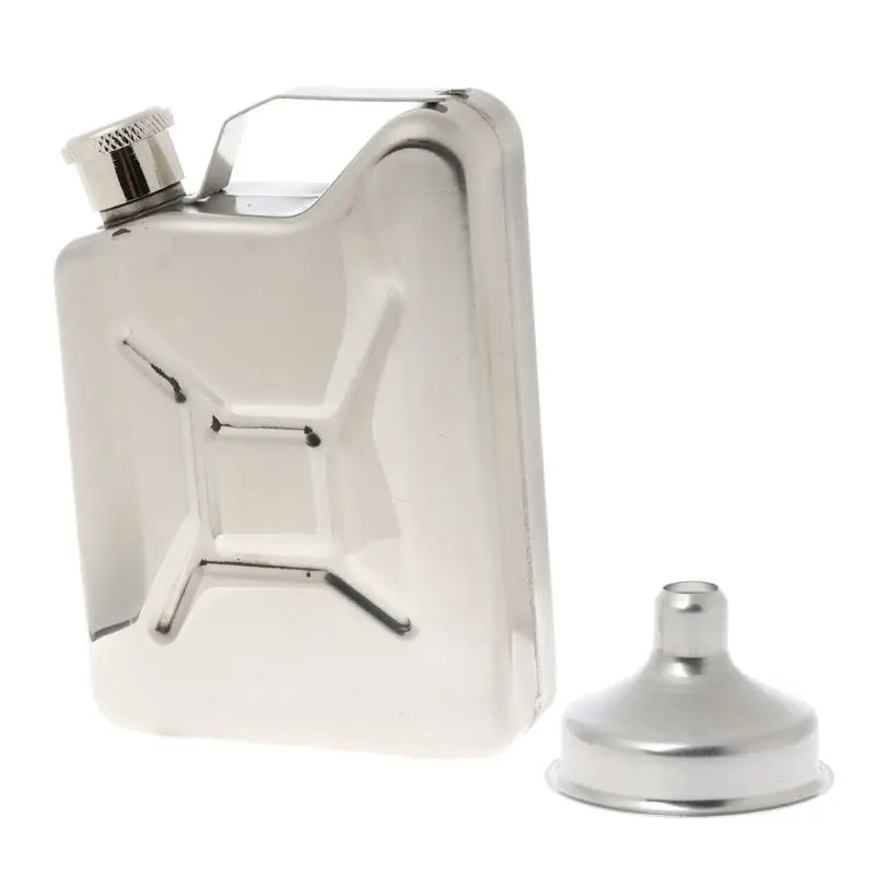 Y1UB 5oz Stainless Steel Jerry Can Hip Flask Liquor Whisky Pocket Bottle Men Gift