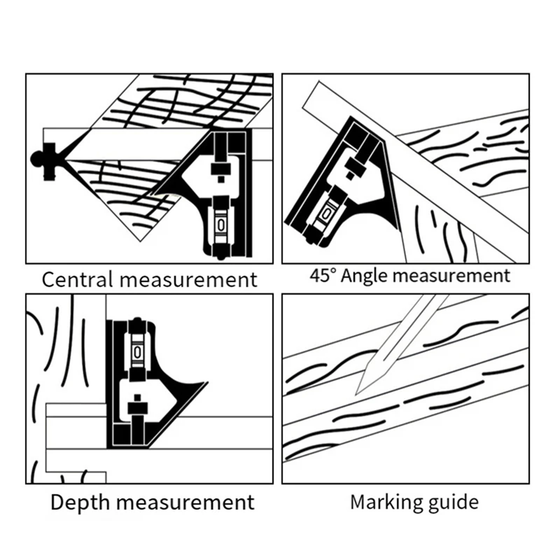 Wielofunkcyjna kombinowana linijka kwadratowa 250 mm Ruchome narzędzie pomiarowe o kącie prostym 45 stopni Łatwe w użyciu