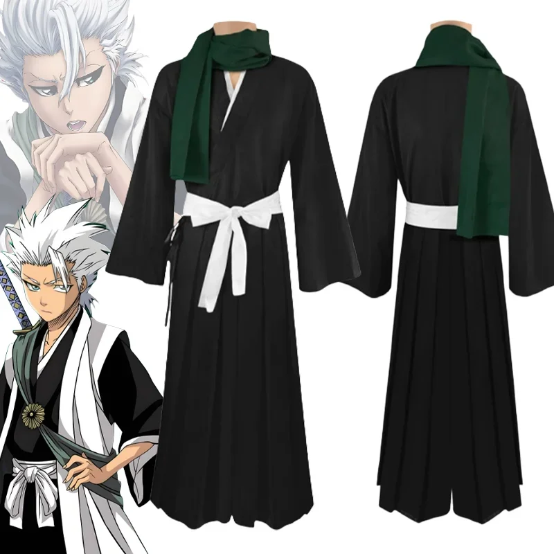 Anime BLEACH Hitsugaya Toshiro Cosplay Costume Wig Death Divisi 10th Captain Unisex Halloween Party Kimono Set Full Suit