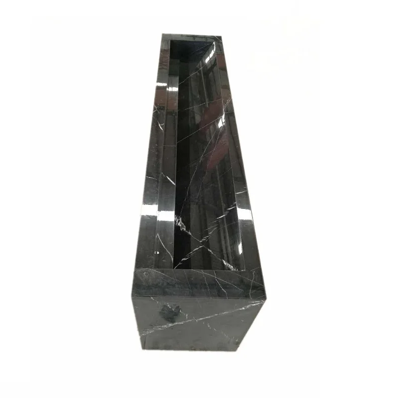 

Black Marble Public Area Furniture Street Hotel Hospital Furniture Large Solid Surface Bathroom Washbasin