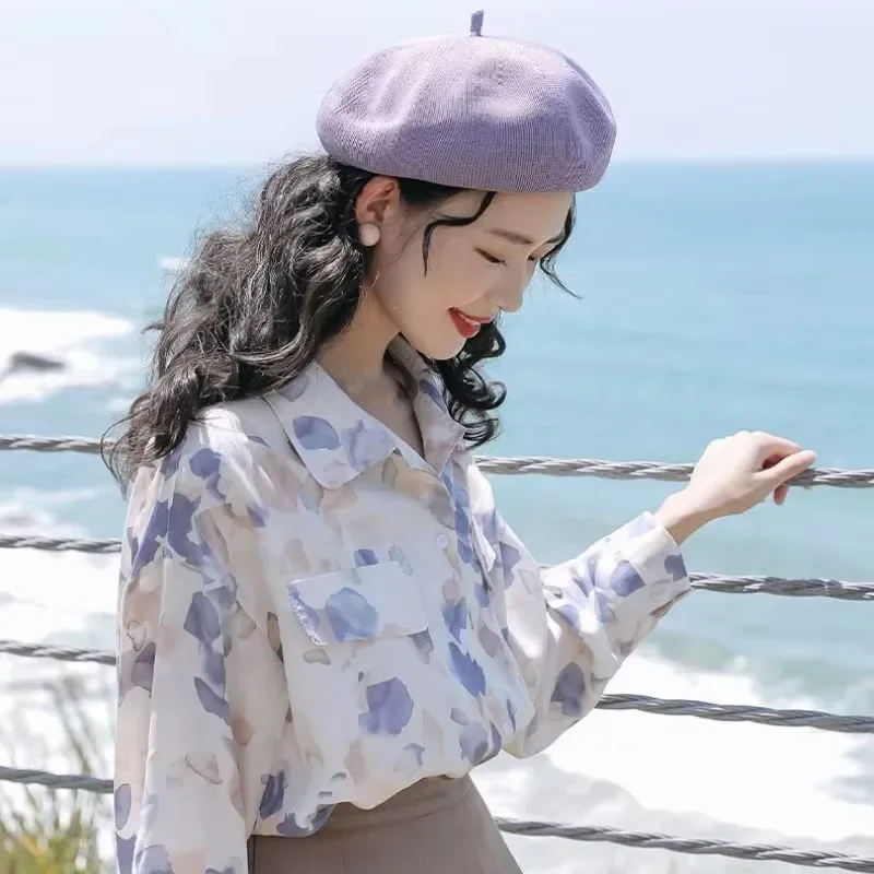 Hemden und Blusen mit Knöpfen für Damen, Muster, Korea, stilvoll, hochwertig, neu, 2025, Verkauf von jugendlichen Kleidung mit Designs, Damenoberteil