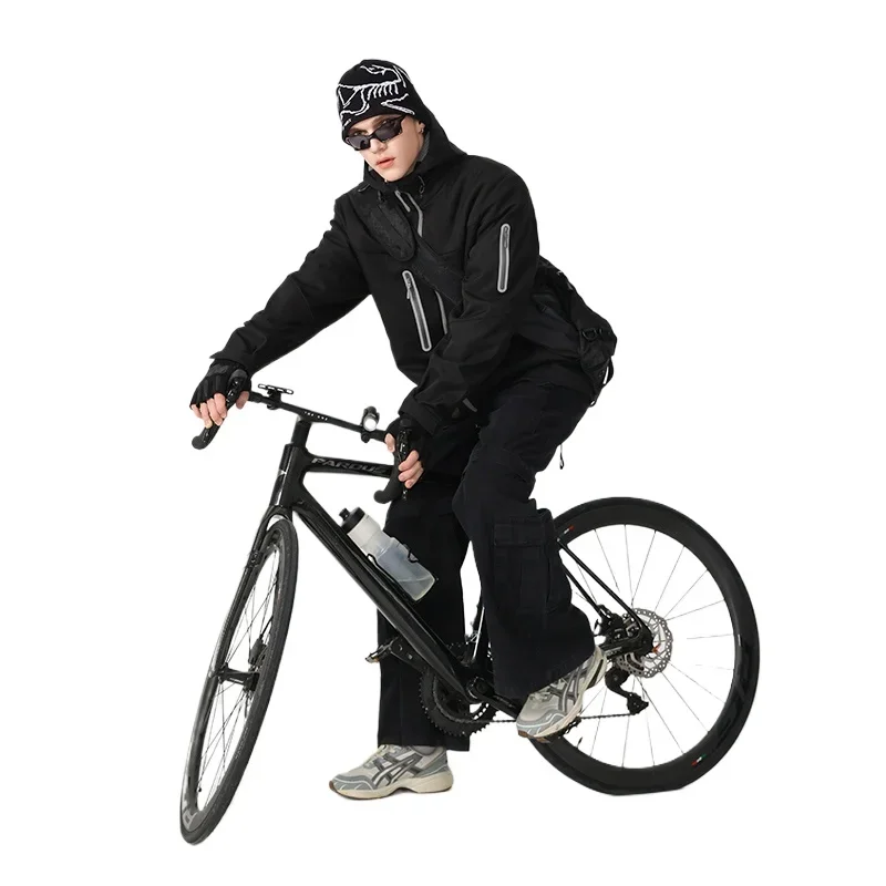 

Модная мужская уличная куртка, модная повседневная ветровка с капюшоном, подходящая для езды на горном велосипеде, альпинизма, путешествий, кемпинга