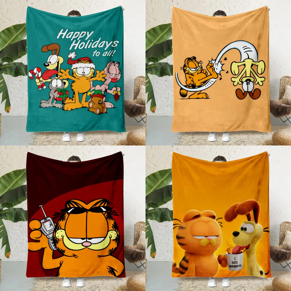 Cartoon Garfields Comedy F-Film Printed Picnic Blankets Warm Blanket Soft and Comfortable Blanket Home Travel Birthday Gift