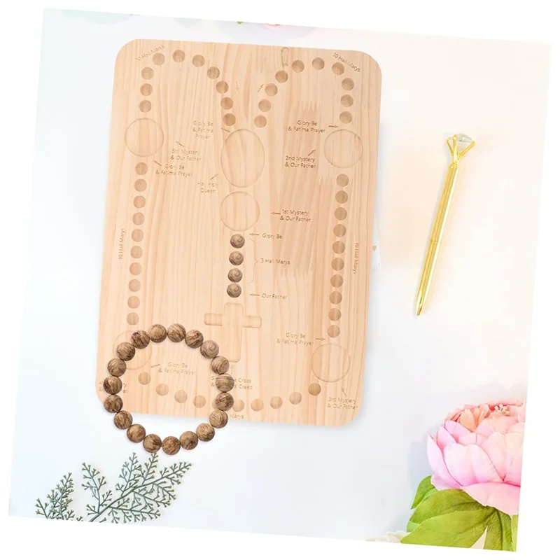ABRS-Strumenti per perline in legno per perline per la creazione di gioielli Vassoio per rosario Bracciale fai da te Strumento di supporto Collana Bracciali Scheda di design