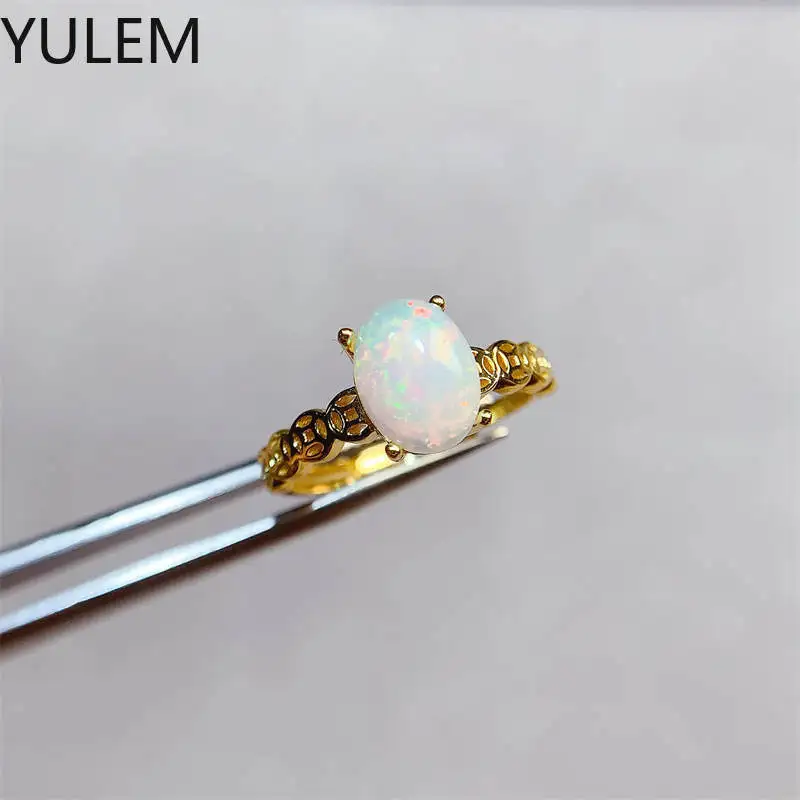 

Women's Opal Ring Silver Luxury Women's Jewelry Silver 925 Christmas Free Shipping Gems New Sterling Silver Fine
