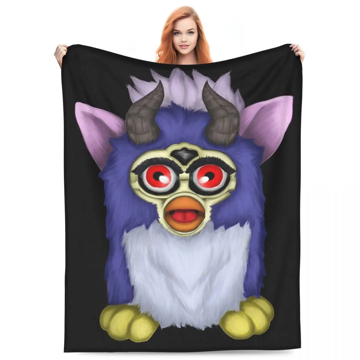 

Demon Furby Blankets Fleece Sofa Throw Blanket Super Soft Throw Blankets for Home Bedroom Office Throws Bedspread Quilt