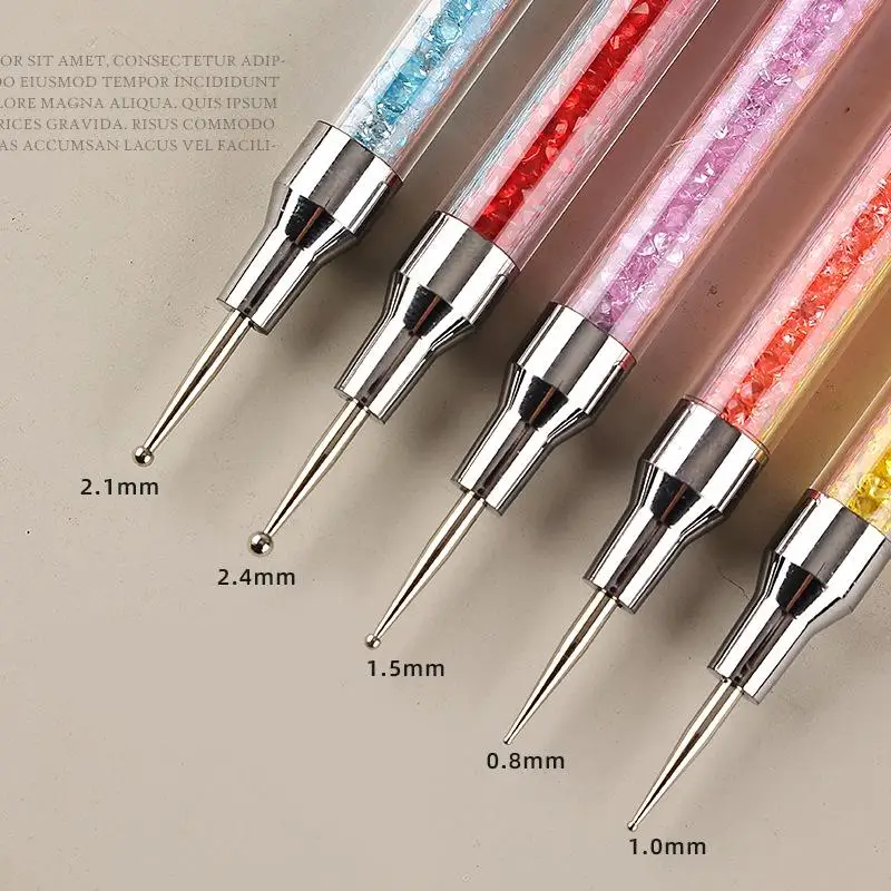 5Pcs Professional Nail Art Silicone Embossing Brush Dual-Head UV Gel Dotting Painting Pen Manicure Clay Sculpting Drawing Tools