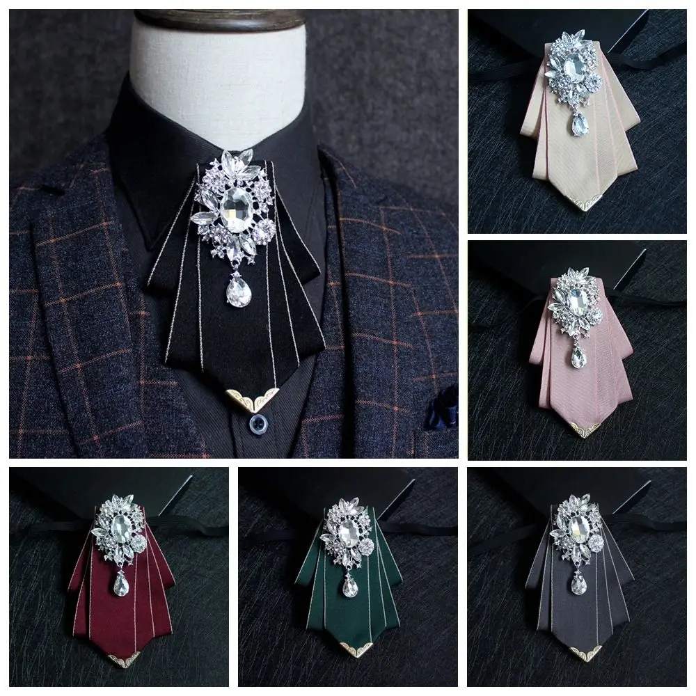 

Новый сплав горный хрусталь галстук-бабочка полиэстер булавка воротник аксессуары воротник цветы ювелирные изделия подарок