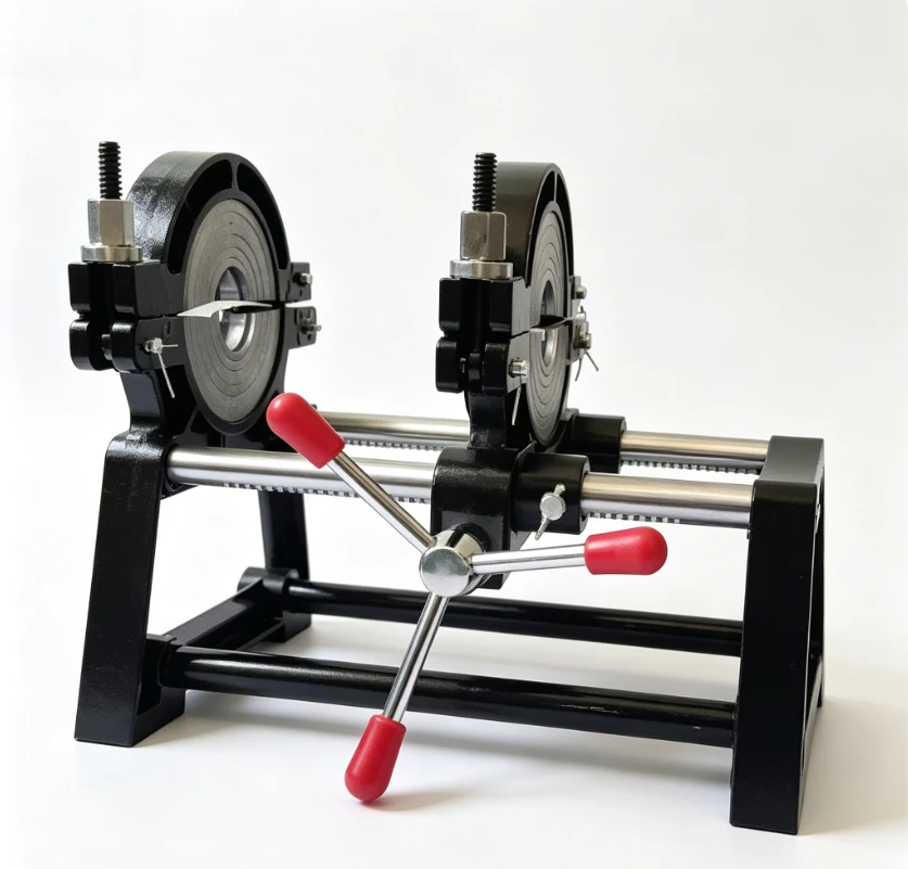 PE Butt Fusion Welding Frame Hand Push Screw Hydraulic Clamp Polyethylene Pipe Hot Melt Jig 63-200mm Tube Docking Machine Stand