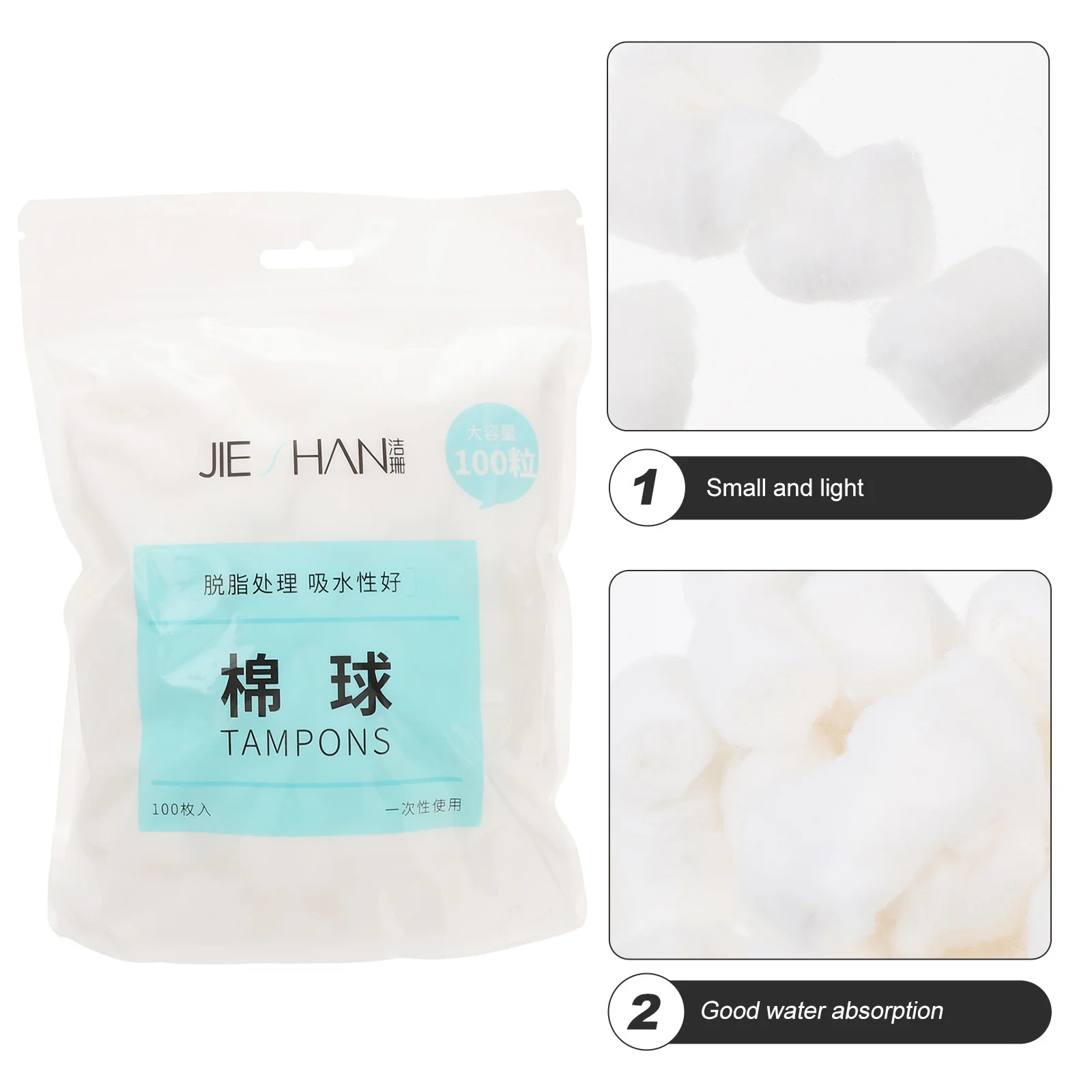 300 Pcs Cotton for Nail Polish Remover Organic Balls Bulk Salon Makeup Pure Absorbent