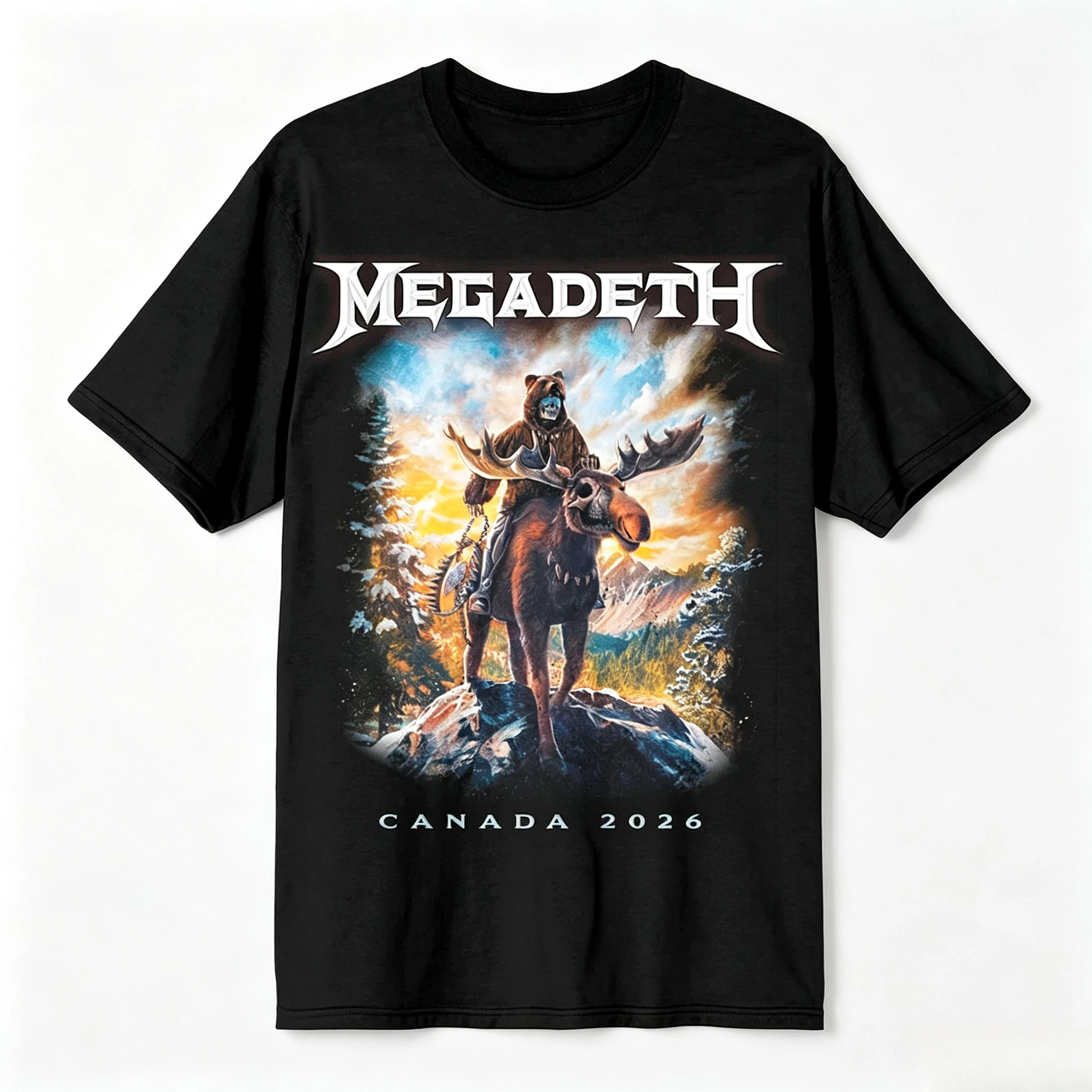 Megadeth Thrash Metal Skull Graphic T‑Shirt Unisex Short‑Sleeve Casual Top Retro Band Print for Metal Music Fans