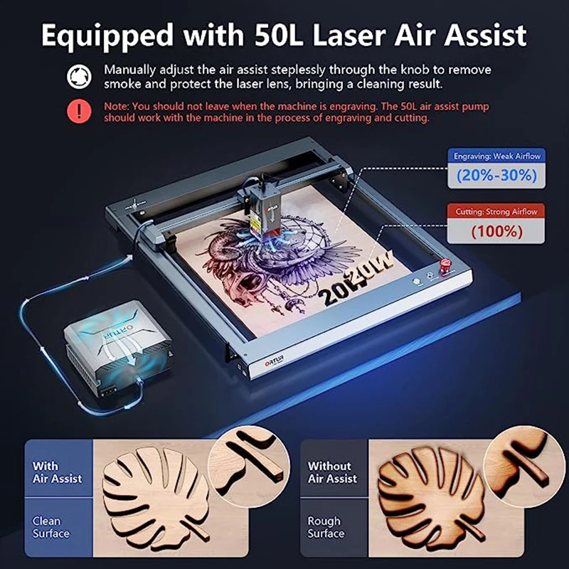 Ortur Laser Master 3 Pro 20w Powerful Laser Engraving Cutting Machine Air Pump Table 40*40cm Offline Woodworkers Engraver Cutter