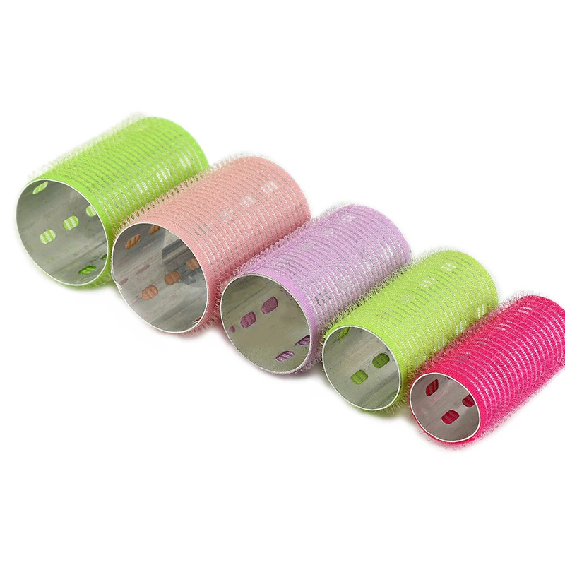 

12pcs/set Aluminum Foil Core Nylon Hair Rollers Fast Heating Big Self Grip Curlers Air Bang Sleep Self-Adhesive Curling Bar 1675