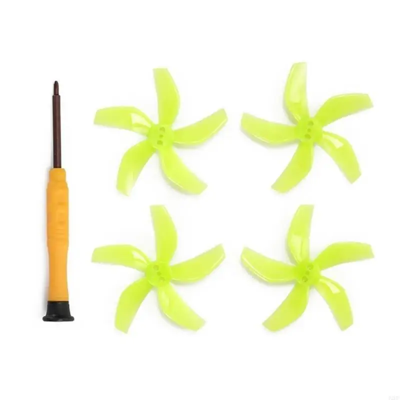 

J2HF 4PCS Colorful Noise Reducing Propellers with 5 Blade for Smooth Flights and Enhancing Aerial Performances for Drones