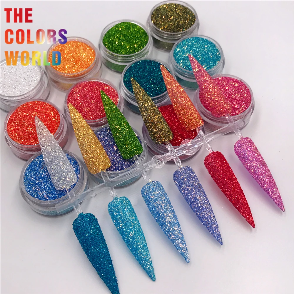 TCT-673 Hexagon Nails Glitter High Brightness Rainbow Colorful Decoration Nagel Manicure uñas Festival Accessories Bulk Supplier