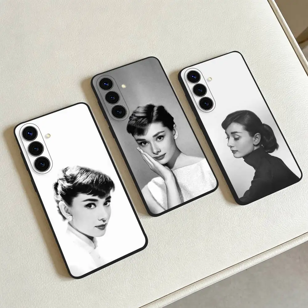 Actress A-Audrey H-Hepburn  For Samsung S25,S24,S21,S22,S23,S30,Ultra,S20,Plus,Fe,Lite,Note,10,9,5G Black Cover