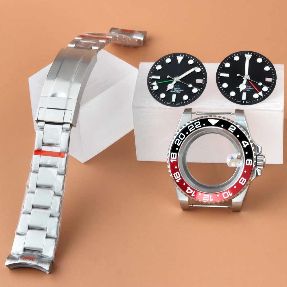 

40mm Watch Case 28.5mm NH35 Dial Presidential/Jubilee/Oyster Bracelet 316L Steel For GMT NH35 NH36 NH38 Movement Sapphire glass
