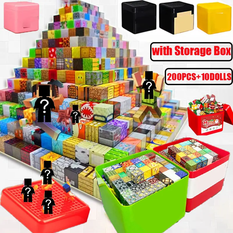 هدايا للأطفال مكعبات بناء مغناطيسية مع دلو تخزين ألعاب سطح المكتب كتل مكعبات حاوية تخزين لعبة تعليمية حسية