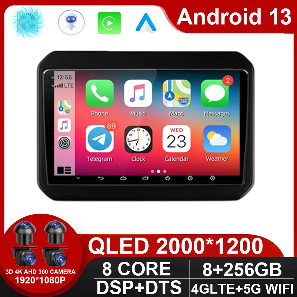 

Android 13 For Suzuki Ignis 2016 2017 2018 2019 2020 Car Radio Stereo Receiver QLED Auto Multimedia Video Screen 2Din 2 Din DVD