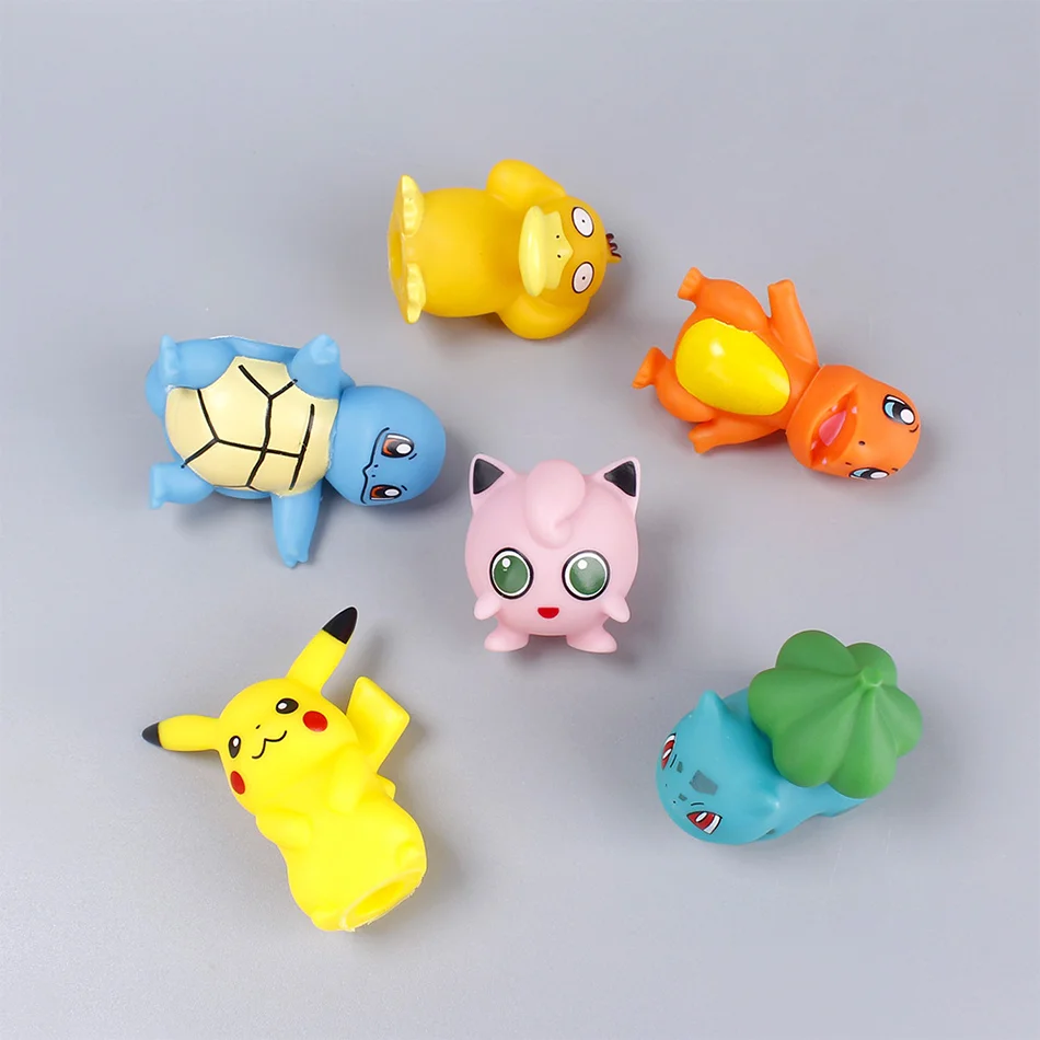 NIEUWE 6 stks/set Pokemon Cake Topper Anime Figuur Pikachu Party Gelukkige Verjaardag Pokemon Taart Decoratie Benodigdheden Ornamenten Jongen Kids