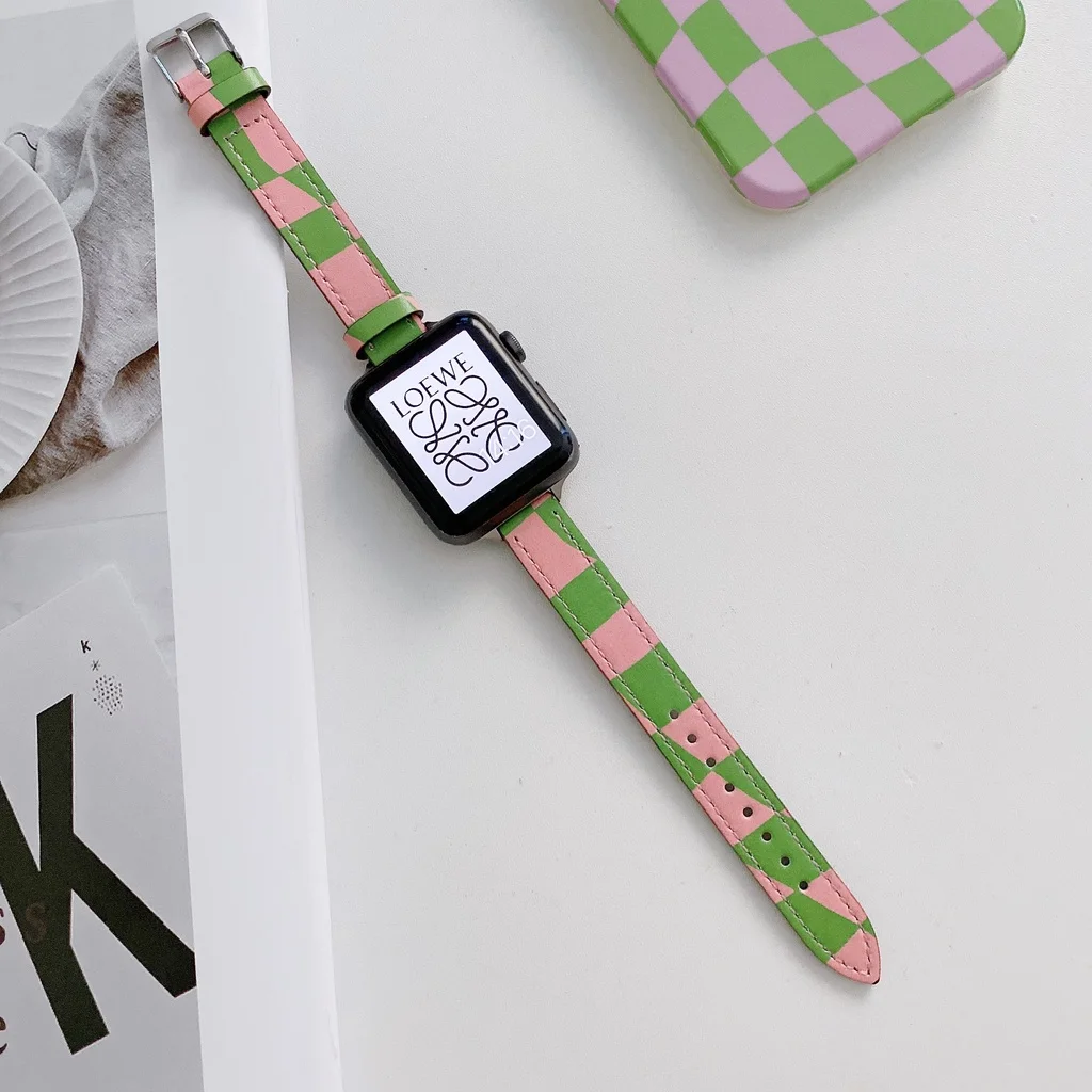 For Apple Watch Strap｜ Luxury Women's Watch Fashion Casual Korean Leather Strap for Apple Watch series 7 6 se 5 4 3 2 1 Small Wa