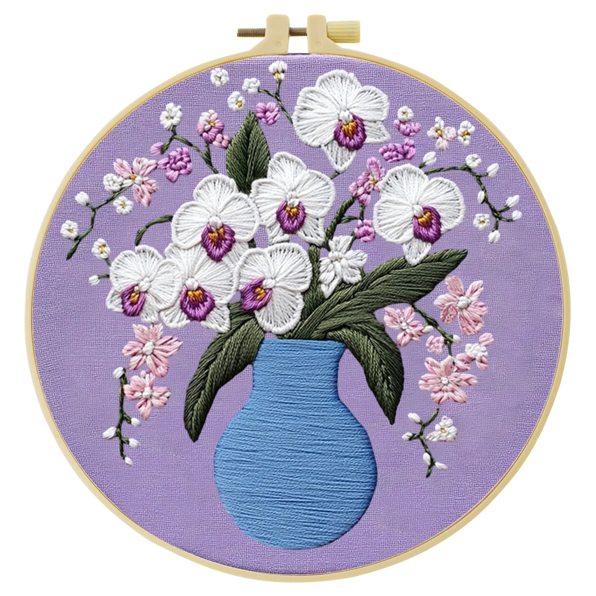 1 Stück 20X20CM/15X15CM 7,87/6,3 Zoll Blumen-Stickerei-Starter-Kit DIY-Kit DIY-Stickerei-Set Handarbeiten Malerei Nadelkunst – Detail 3