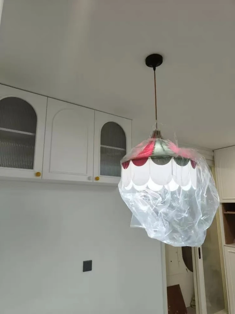 

Modern minimalist indoor LED pendant light, bedroom study, children's room decoration light, colorful fabric restaurant light