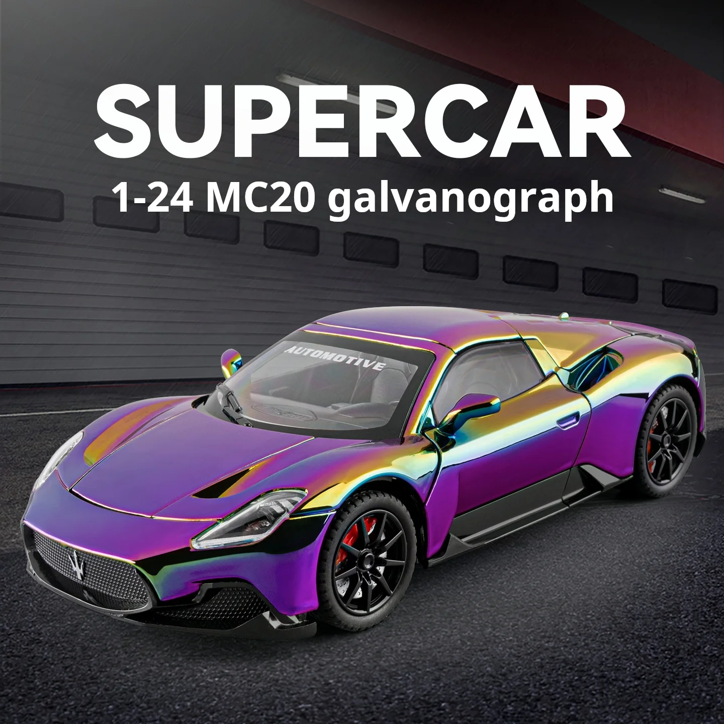 

Масштабная модель спортивного автомобиля Mase MC20 из сплава 1:24 с гальваническим покрытием, коллекционная, изысканная, со светом и звуком, для подарка и декора рабочего стола