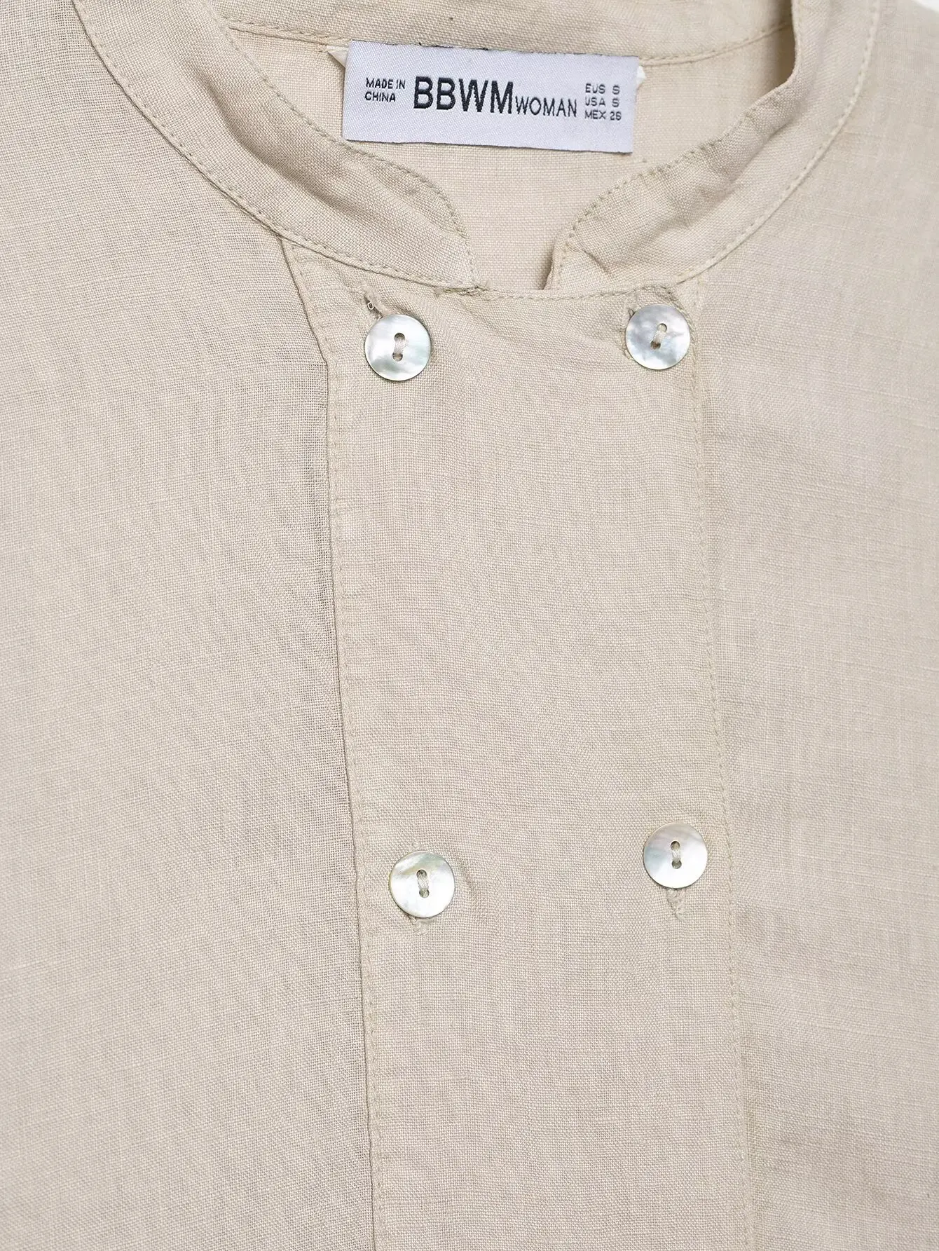 BB6660 2025 automne nouveaux vêtements pour femmes mode tempérament polyvalent lin col rond chemise à manches longues veste 4043011