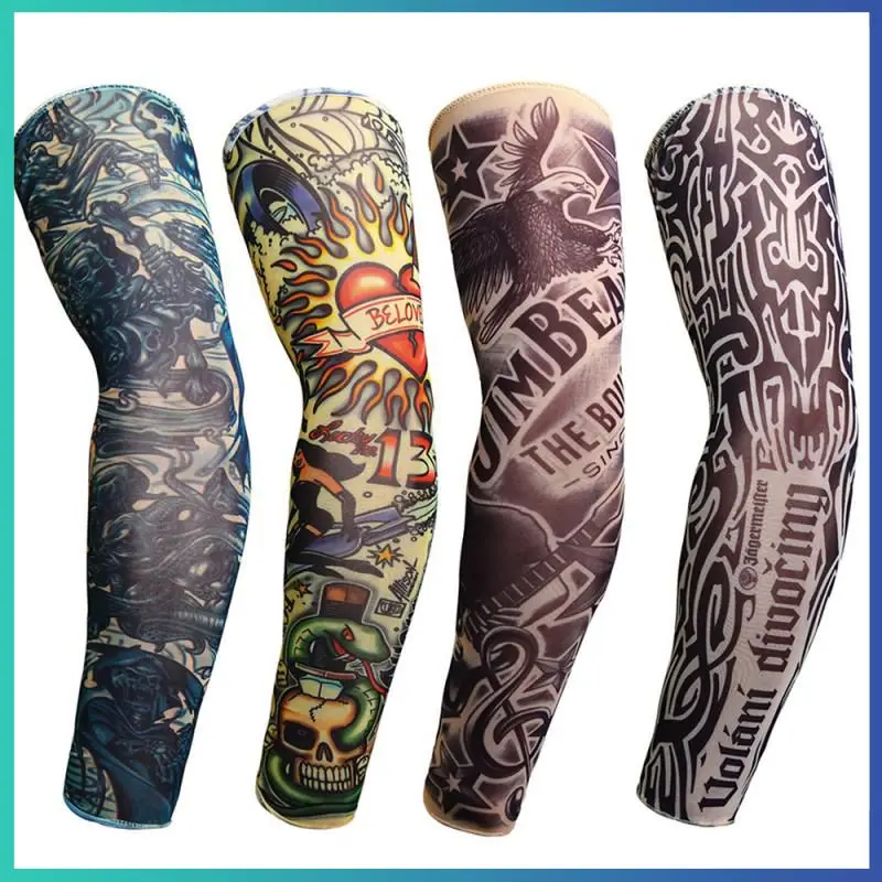 1PC Breathable Arm Sleeve 3D Tattoo UV Protection Arm Cover Cycling Sun Protective Covers Quick Summer Cooling Sleeves