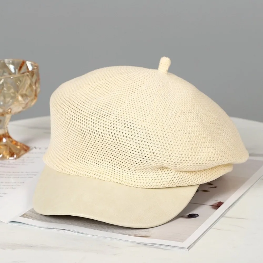 

Модный корейский ажурный вязаный берет Y2K, тонкий, универсальный, дышащий, в стиле уличной моды