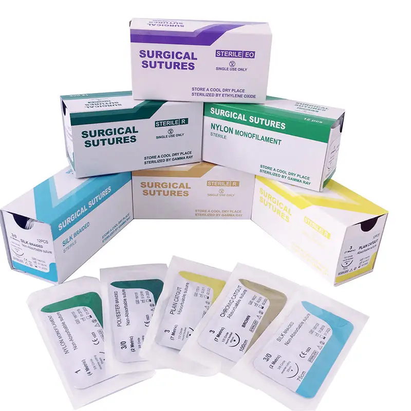 12szt CC Surgical Suture Thread Pet Dog Specific PGA 910 PGLA 75CM 90CM 2/0 3/0 4/0 5/0 Nauczanie Ćwiczenia szwów Użyj