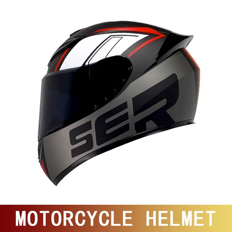 Motorcycle helmet men and women riding safety helmet four seasons generic imitation racing arcade car street helmet full helmet