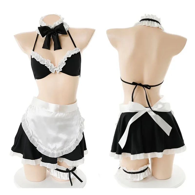 

Fate/Grand Order Saber Cosplay Costumes Anime Maid Uniform Women Sexy Lingerie Bikini Sleeping Bra Apron Skirt Leg Ring Set