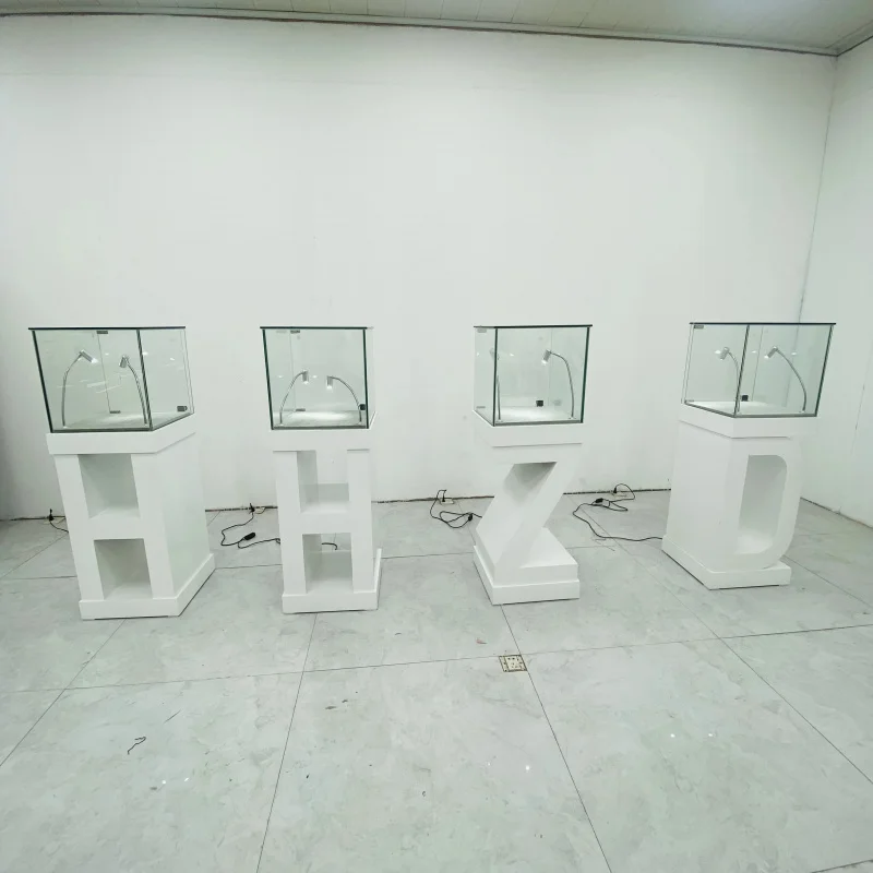 

Customize.White Exhibition Display Cabinets Artwork Show Alphabet Display Cabinet