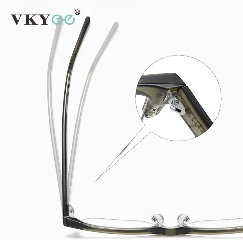VKYEE Men\'s Large Frame Reading Glasses Men Anti-Blue Light Myopia Fashion Photochromic Prescription Customized Business PFD2203