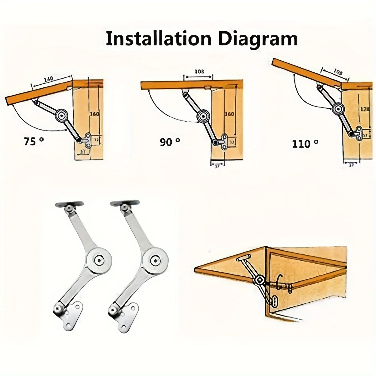 Furniture Adjustable Cabinet Prop Pneumatic Hardware Randomly Stop Spring Support Hydraulic Gas Strut Door Hinge