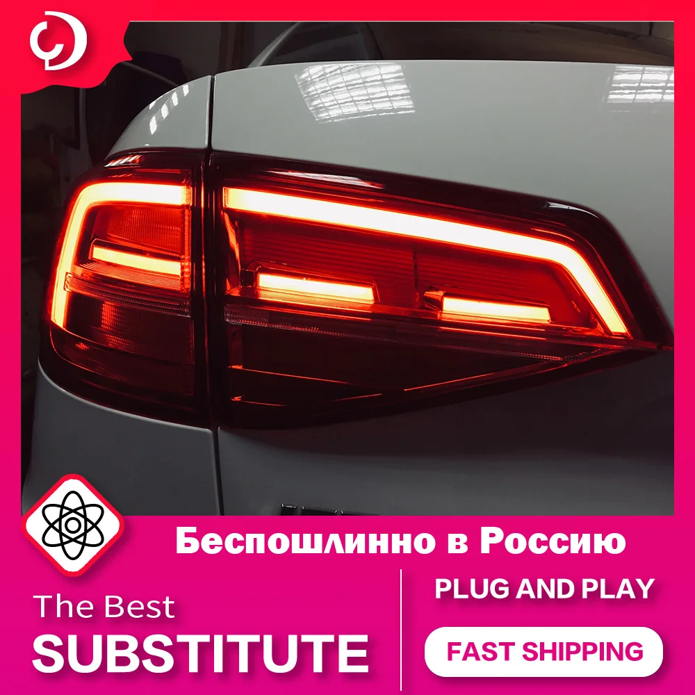 AKD Car Styling Taillights for Jetta MK7 2015-2018 LED Tail Light DRL Tail Lamp Turn Signal Rear Reverse Brake