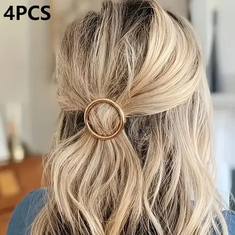 4 szt. Eleganckie spinki do włosów Okrągłe wsuwki Codzienne fryzury Trwałe akcesoria do włosów na imprezy Wesela Biuro Codzienne użytkowanie