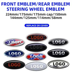 Car Front Hood Emblem Rear Trunk Badge Sticker For Ford Mondeo Explorer edge Focus fiesta Kuga Transit Ecosport Escape MK3 MK6