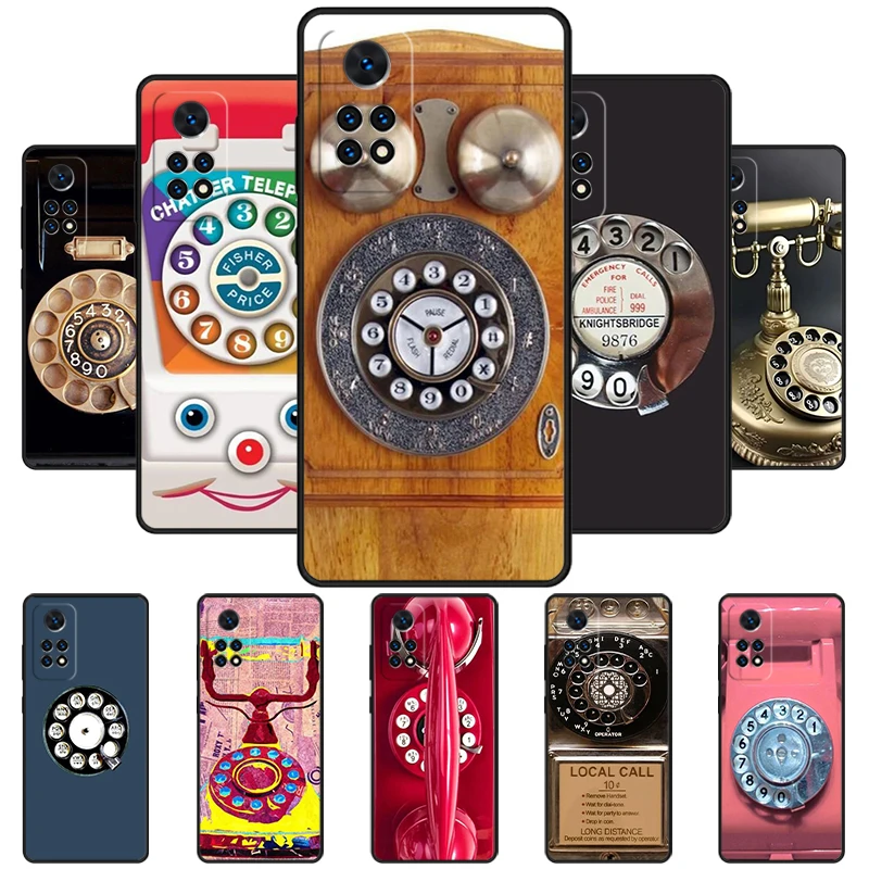 Retro Telephone Rotary Dial Phone Case For Redmi Note 11 EPro 11S 10T 9S Promax 8 Pro Xiaomi Mi 11 12X 12S Ultra Cover