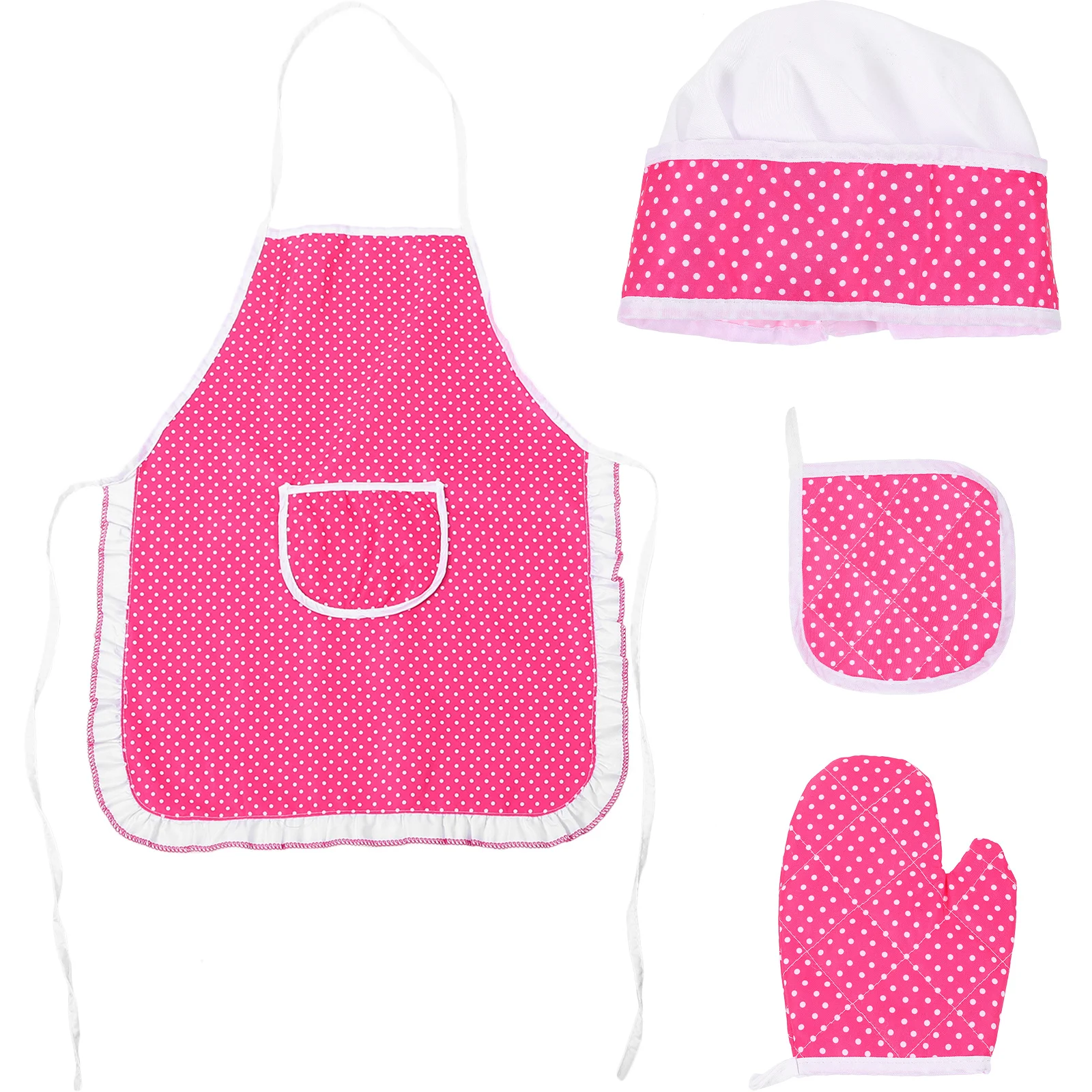 1Set Kinderen Chef Schort Cosplay Kostuum voor Koken Bakken Peuter Kids Chef Hoed Oven Mitten Beschermende Mat Kinderen schort