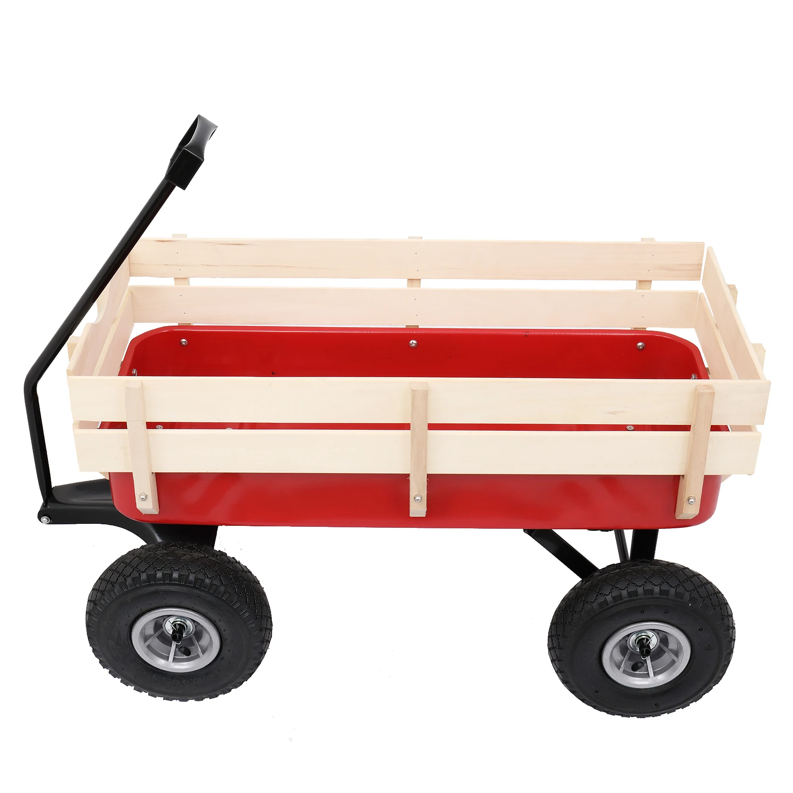 97x43x78cm Garden Iron Wood Four Wheel  Garden Wagon