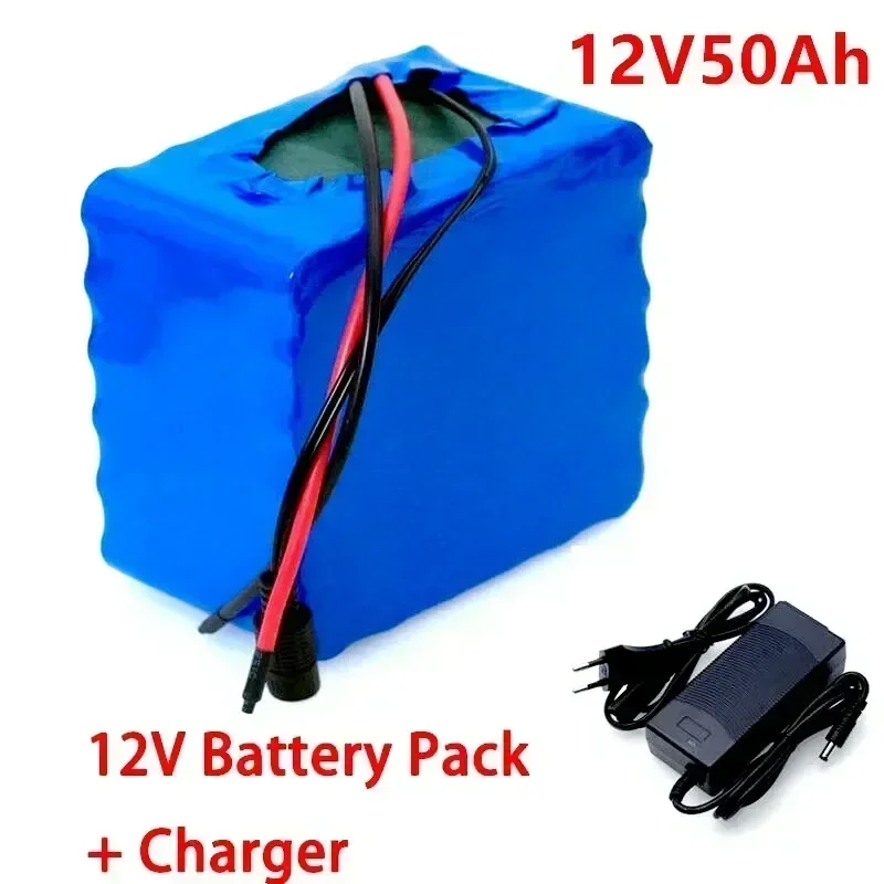 good New Portable 3S12P 12V 50Ah 50000mAh Rechargeable Li-Ion Battery, For LED Lamp Light Backup Powe Etc + 12.6v 3A Charger