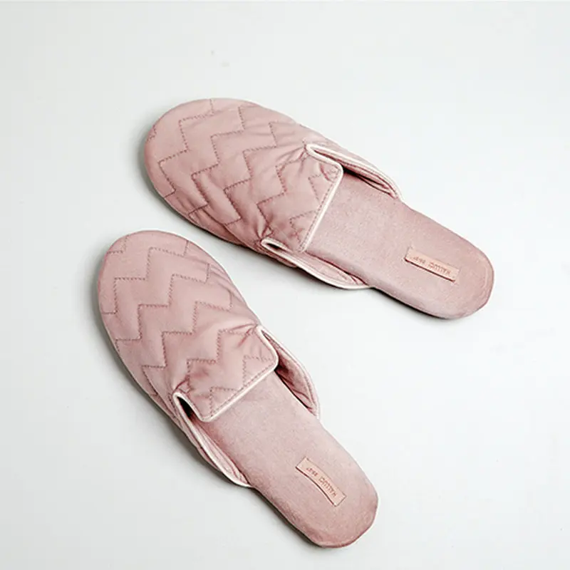 New Style Fashion Diamond Quilted Simple Office Silent Slippers Indoor Home Women Slippers Rubber Sole Anti Slip Female Shoes