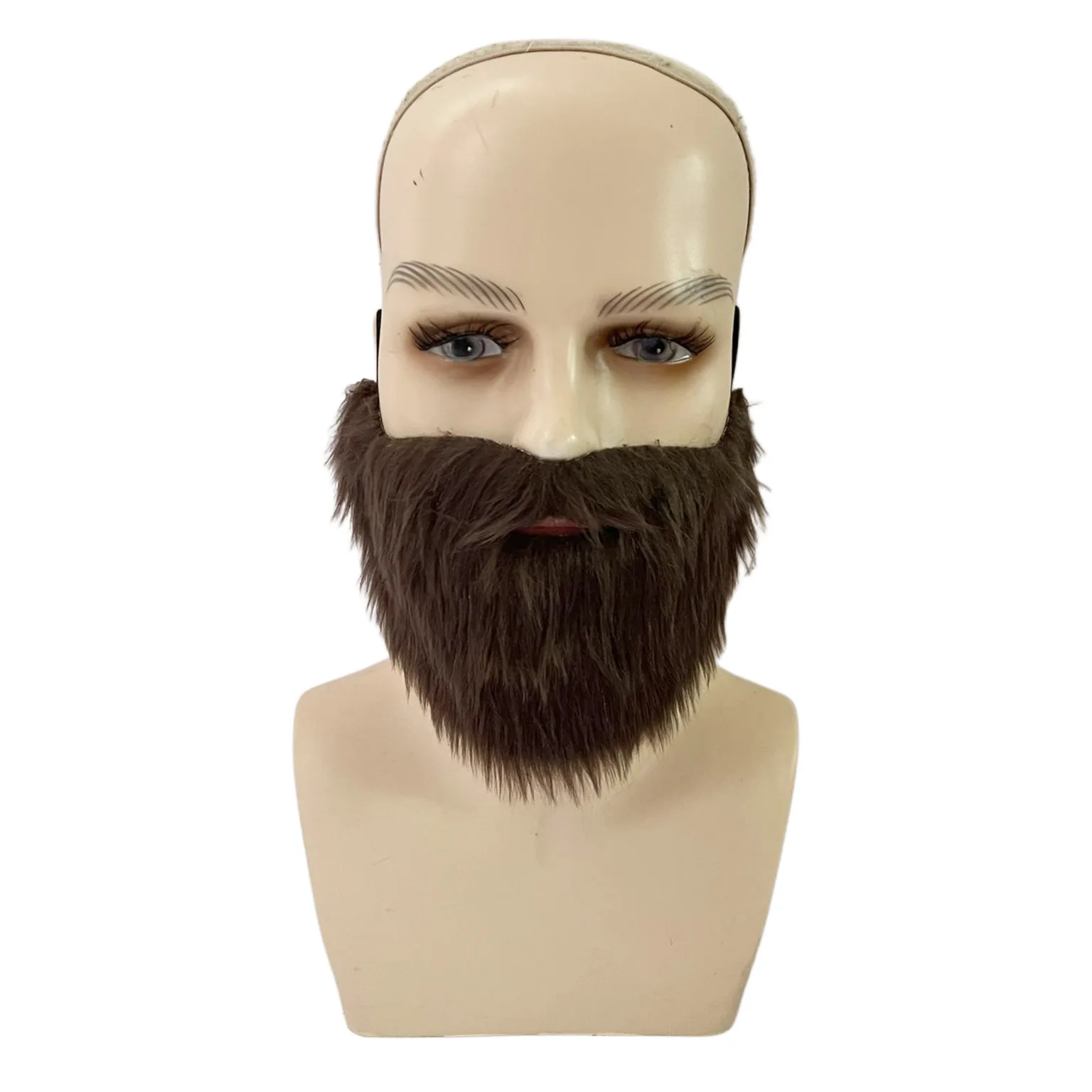 ホリデーパーティーひげ男性用ブラウンショートプラッシュひげあごひげ海賊コスチュームひげひげアクセサリーコスプレ